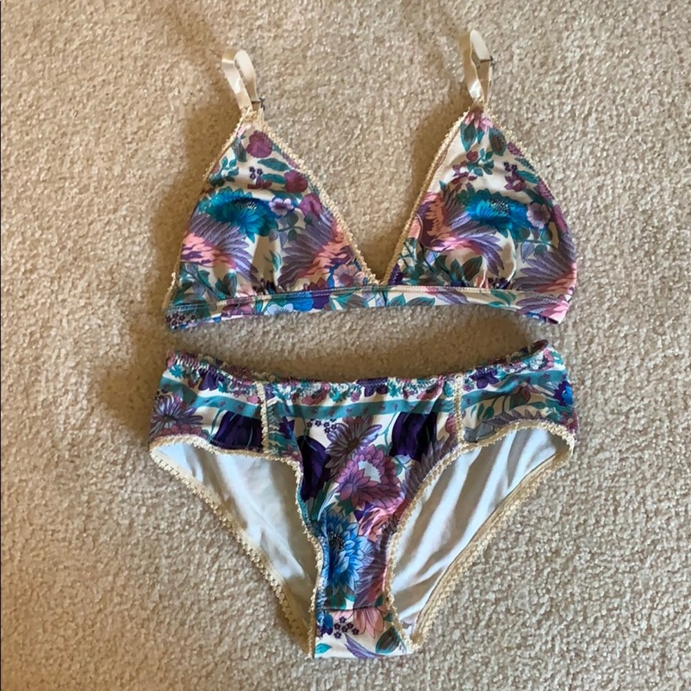 Spell & The Gypsy Blue Floral Lingerie Set